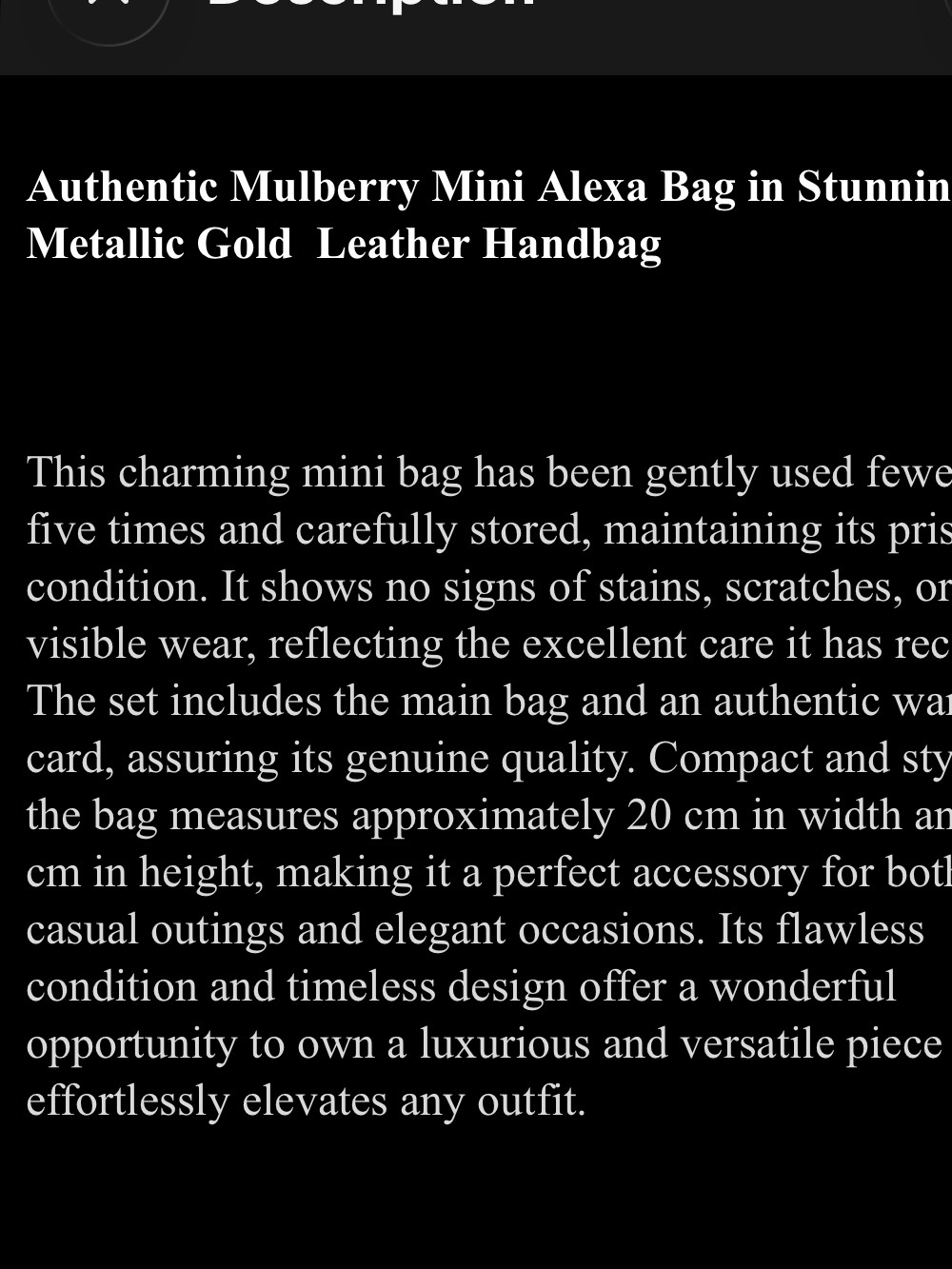 Mulberry Metallic Gold Braided-Handle Satchel - Picture 11 of 11
